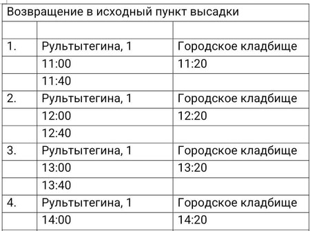 расписание